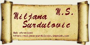 Miljana Surdulović vizit kartica